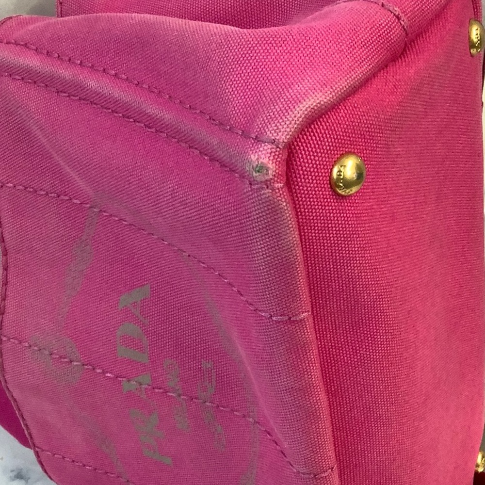 GUC Prada Canapa Small Pink Women's Tote - Picture 6 of 9